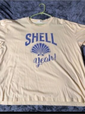 Maurices Pale Yellow Crewneck Tee with Subtle Graphic